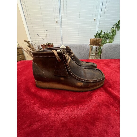 Clarks Mens Wallabee Beeswax Brown Leather Ankle Boots Shoes 9.5 Medium main image 5